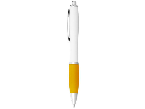 Изображение Ручка пластиковая шариковая Nash бело-желтая, чернила черные