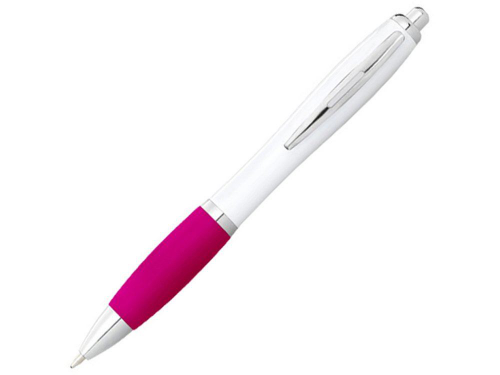 Изображение Ручка  шариковая Nash бело-розовая, чернила черные