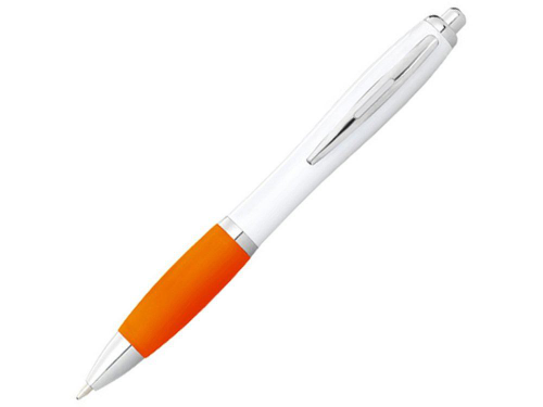 Изображение Ручка шариковая Nash бело-оранжевая, чернила черные