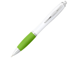 Ручка пластиковая шариковая Nash бело-лаймовая, чернила черные
