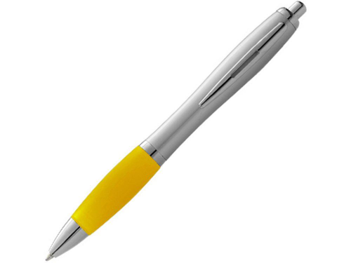 Изображение Ручка шариковая Nash серебристо-желтая, чернила черные