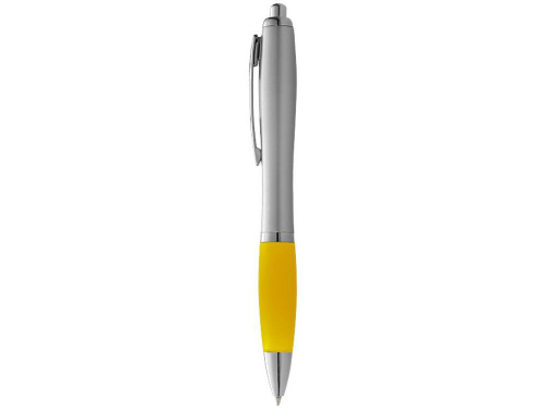 Изображение Ручка шариковая Nash серебристо-желтая, чернила черные