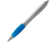 Изображение Ручка пластиковая шариковая Nash серебристая с синим грипом