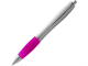Изображение Ручка пластиковая шариковая Nash серебристая с розовым грипом