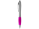 Изображение Ручка пластиковая шариковая Nash серебристая с розовым грипом