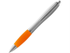 Изображение Ручка пластиковая шариковая Nash серебристая с оранжевым грипом