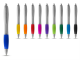 Изображение Ручка пластиковая шариковая Nash серебристая с черным грипом