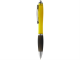 Изображение Ручка пластиковая шариковая Nash черно-желтая с серебристыми вставками, чернила черные