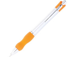 Ручка пластиковая шариковая Bubble серебристо-оранжевый, чернила черные