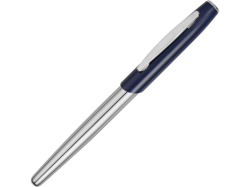 Ручка металлическая роллер Geneva серебристая, чернила черные