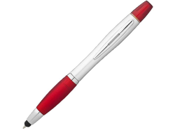 Ручка-стилус шариковая Nash с маркером серебристая