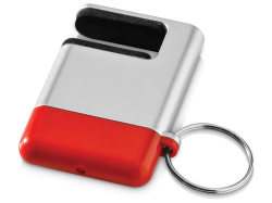 Подставка-брелок для мобильного телефона GoGo серебристо-красная