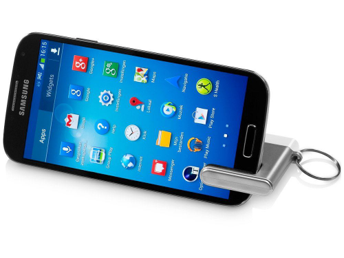 Изображение Подставка-брелок для мобильного телефона GoGo серебристо-белая