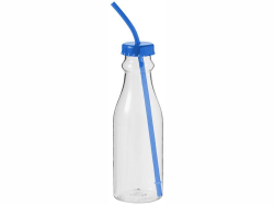 Бутылка Soda прозрачная с синей трубочкой