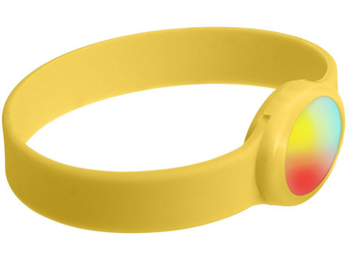 Изображение Силиконовый браслет с многоцветным фонариком желтый