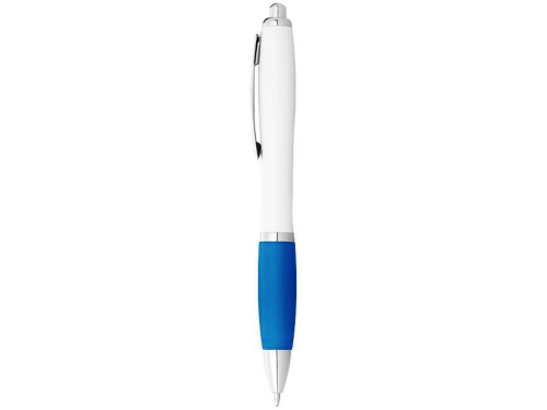 Изображение Ручка пластиковая шариковая Nash бело-синяя