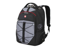 Рюкзак с отделением для ноутбука 15 черно-серый, полиэстер