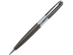 Ручка шариковая Baron серебристо-черная с поворотным механизмом