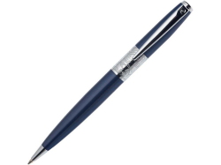 Ручка шариковая Baron серебристо-синяя с поворотным механизмом