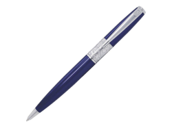 Ручка шариковая Baron серебристо-синяя