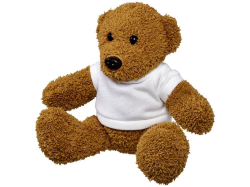 Плюшевый медведь с футболкой коричневый