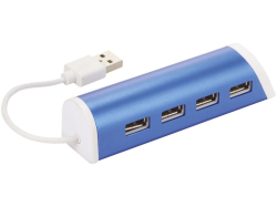 USB Hub на 4 порта с подставкой для телефона ярко-синий