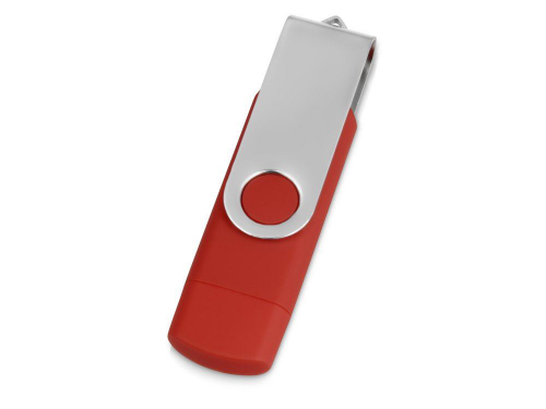 Изображение USB/micro USB-флешка на 16 Гб Квебек OTG красный