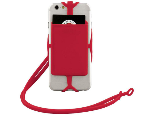 Изображение Картхолдер RFID со шнурком красный