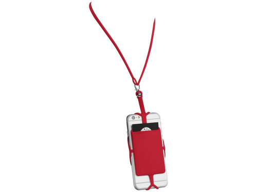 Изображение Картхолдер RFID со шнурком красный
