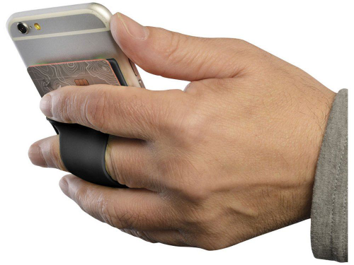 Изображение Картхолдер для телефона с отверстием для пальца черный