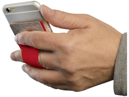Изображение Картхолдер для телефона с отверстием для пальца красный