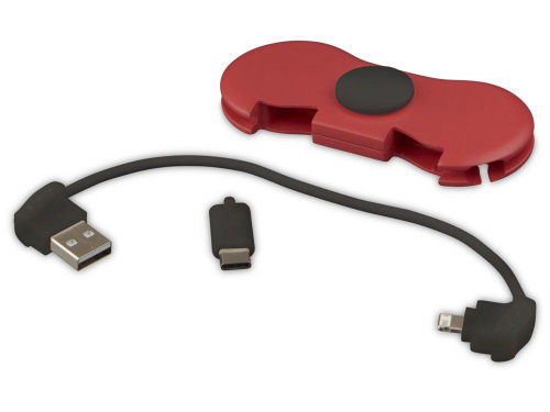 Изображение Спиннер с зарядными кабелями красный