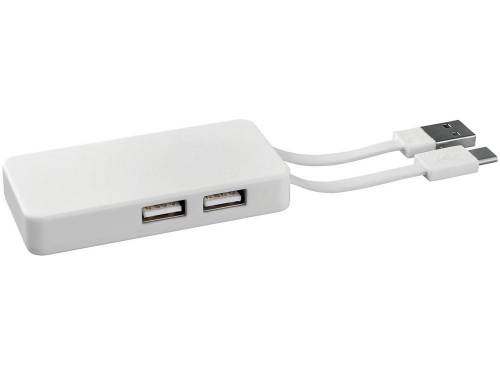 Изображение USB Hub Grid с двойными кабелями белый