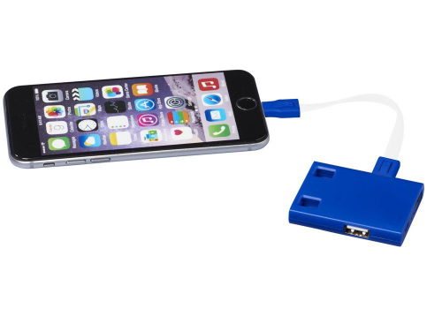 Изображение USB Hub и кабели 3 в 1 синий