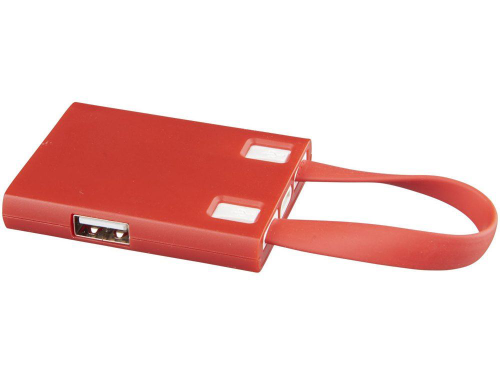 Изображение USB Hub и кабели 3 в 1 красный