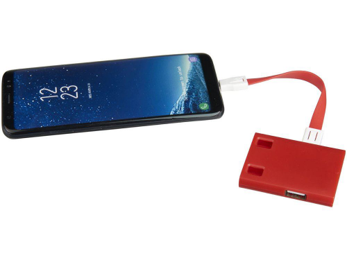 Изображение USB Hub и кабели 3 в 1 красный