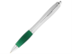 Изображение Ручка шариковая Nash серебристая, синие чернила, зеленый грип