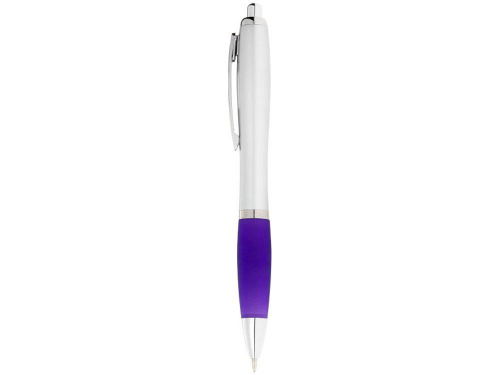 Изображение Ручка шариковая Nash серебристая, синие чернила, пурпурный грип