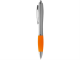 Изображение Ручка шариковая Nash серебристая, синие чернила, оранжевый грип