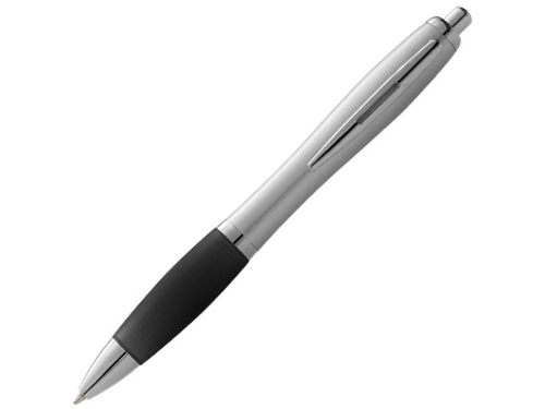 Изображение Ручка шариковая Nash серебристая, синие чернила, черный грип