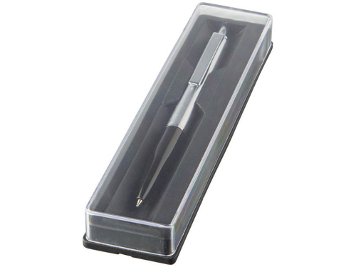 Изображение Ручка металлическая Dot с кнопочным механизмом серебристо-черная