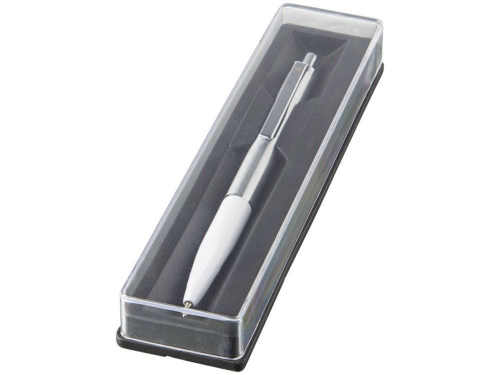 Изображение Ручка металлическая шариковая Dot серебристо-белая, чернила черные