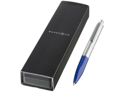 Ручка металлическая шариковая Dot серебристо-синяя, чернила черные