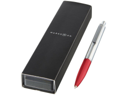 Ручка металлическая шариковая Dot серебристо-красная, чернила черные