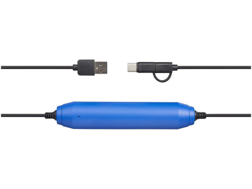 Изображение Портативное зарядное устройство, 2000 mAh/кабель 3 в 1 ярко-синее