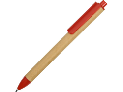 Ручка картонная шариковая Эко 2.0 бежево-красная