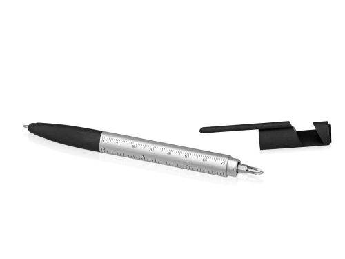 Изображение Ручка-стилус металлическая шариковая Multy с грипом серебристая