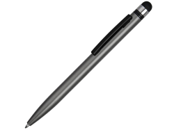 Ручка-стилус металлическая шариковая Poke серая
