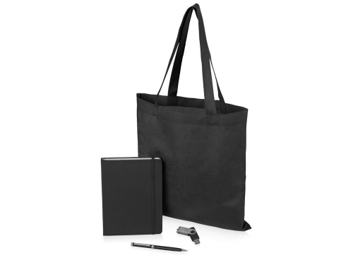 Изображение Подарочный набор Guardar: сумка, блокнот, ручка и флешка, черный