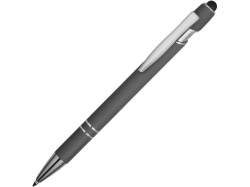 Ручка-стилус металлическая шариковая Sway soft-touch серая